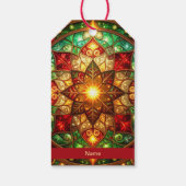 Groene Rood Decoratieven Kerst Cadeau Label Cadeaulabel (Achterkant)