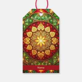 Groene Rood Decoratieven Kerstcadeautag Cadeaulabel