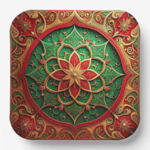 Groene Rood Decorative Kerst Vakantie Papieren Bor