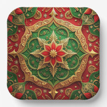 Groene Rood Decorative Kerst Vakantie Papieren Bor