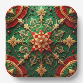 Groene Rood Decorative Kerst Vakantie Papieren Bor Bordje