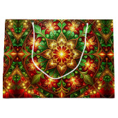 Groene Rood Decorative Kerstcadeautas Groot Cadeauzakje (Voorkant)