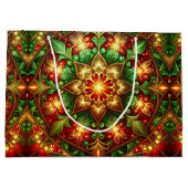 Groene Rood Decorative Kerstcadeautas Groot Cadeauzakje (Achterkant)