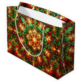 Groene Rood Decorative Kerstcadeautas Groot Cadeauzakje (Achterkant Gekanteld)
