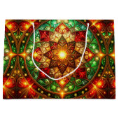 Groene Rood Decorative Kerstcadeautas Groot Cadeauzakje (Voorkant)
