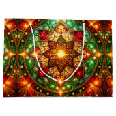 Groene Rood Decorative Kerstcadeautas Groot Cadeauzakje (Achterkant)