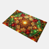 Groene Rood Decorative Kerstmat Deurmat (Schuin)