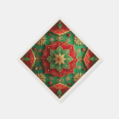 Groene Rood Decorative Vakantie Servet (Hoek)