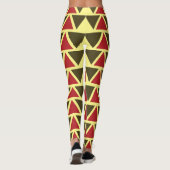 Groene Rood Driehoek Geometrisch Leggings (Achterkant)