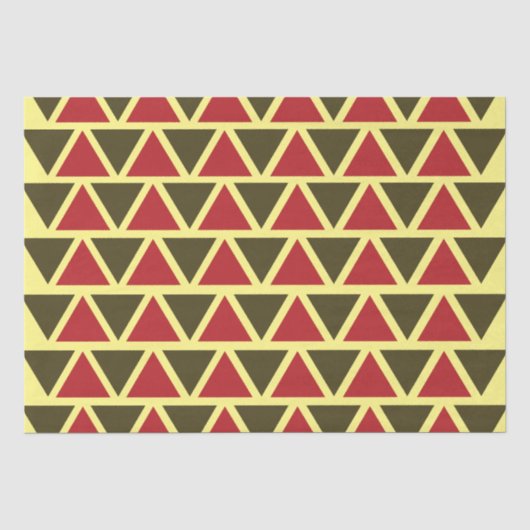 Groene Rood Driehoek Geometrisch Tissuepapier (Voorkant)