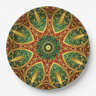 Groene Rood Gouden Decoratieve Vakantie Papieren B Bordje