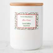 Groene Rood Holly uit de keuken van de feestdag va Voedselcontainer Etiket (Voorkant)