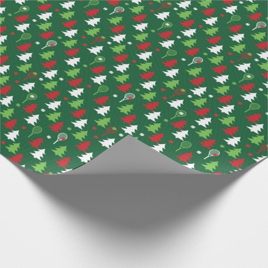 Groene 💚 🤍, rood, witte kerst  cadeaupapier (Hoek)