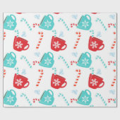 Groene Roodhete Chocolade Kerst Winter Kerstmis Cadeaupapier (Vlak)