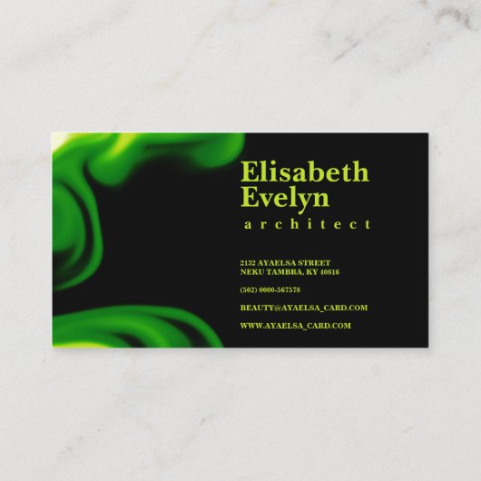 groene rook op zwarte achtergrond gu6888 visitekaartje (Achterkant)