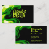 groene rook op zwarte achtergrond gu6888 visitekaartje (Voorkant / Achterkant)