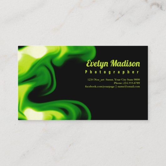 groene rook op zwarte achtergrond gyu8 visitekaartje (Achterkant)