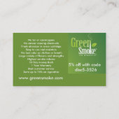Groene rook visitekaartje (Achterkant)