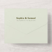 Groene Roos Bloemachtig Trouwthema All In One Uitnodiging (Achterkant)