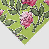 Groene Roos Bloemen Tissuepapier (Detail)