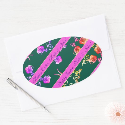 Groene Roos Eieren Sticker (Envelop)