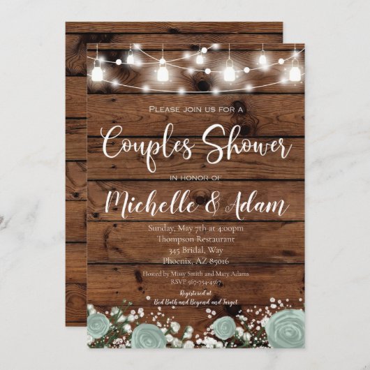 Groene Roos-koppels — Rustisch land Kaart (Voorkant / Achterkant)