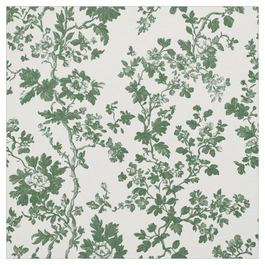 Groene Roos Tak Toile Stof (Swatch)