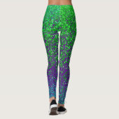 Groene rooster 2 zijden 01.b Paarse BG Leggings (Achterkant)