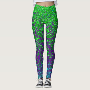 Groene rooster 2 zijden 01.b Paarse BG Leggings
