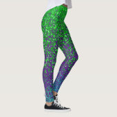 Groene rooster 2 zijden 01.b Paarse BG Leggings (Rechts)