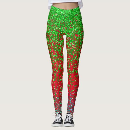 Groene rooster 2 zijden 01.b Rood BG Leggings (Voorkant)