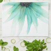 ! Groene rooster—grote bloem- Theedoek (Gevouwen)