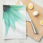 ! Groene rooster—grote bloem- Theedoek (Quarter Fold)