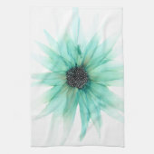 ! Groene rooster—grote bloem- Theedoek (Verticaal)