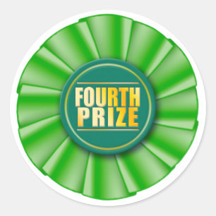 groene rosette vierde prijssticker ronde sticker