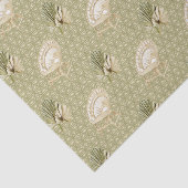 Groene rotan stoel en palmblad 3 tissuepapier (Detail)