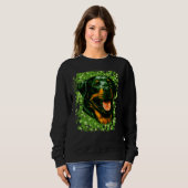 Groene Rottweiler Hondenras St Patrick S Day Dog L Trui (Voorkant volledig)
