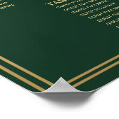 Groene Royal Medieval Sword Wedding Seding Chart Poster (Hoek)