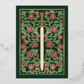 Groene Royal Sword Bloemen Middeleeuwse Fantasy We Folie Uitnodiging (Achterkant)