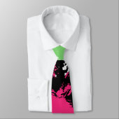 Groene roze Abstracte, roze, middelbare schurft Stropdas (Gebonden)