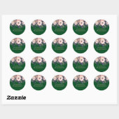 Groene roze begroting voor het huwelijk ronde sticker (Vel)