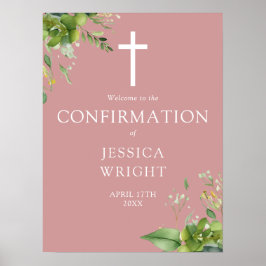 Groene Roze Bevestiging Welkomstbord Poster