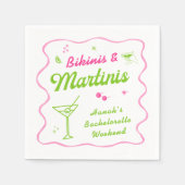Groene Roze Bikini's en Martins Meidenavondfeest Servet (Voorkant)