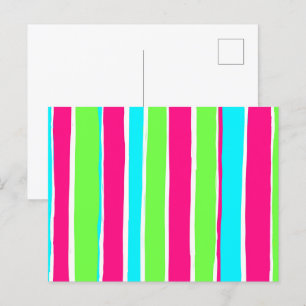 Groene roze blauwe strepen briefkaart