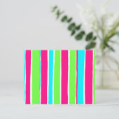 Groene roze blauwe strepen briefkaart (Staand voorkant)
