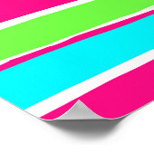 Groene roze blauwe strepen poster (Hoek)