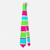 Groene roze blauwe strepen stropdas (Voorkant)