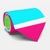 Groene roze blauwe strepen stropdas (Opgerold)