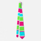 Groene roze blauwe strepen stropdas (Achterkant)