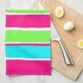 Groene roze blauwe strepen theedoek (Quarter Fold)